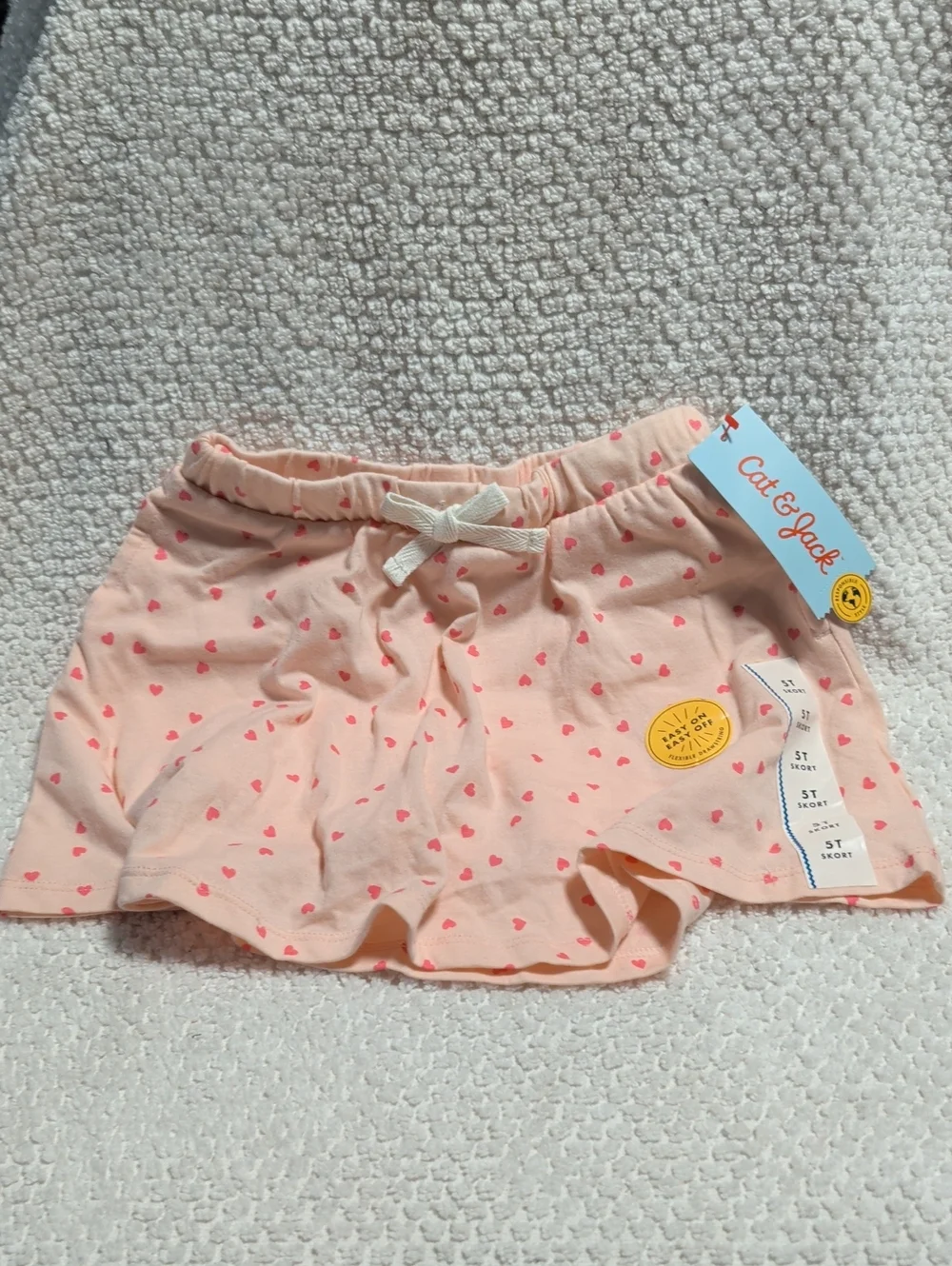 Cat & Jack Peach-Pink Heart Print Skort